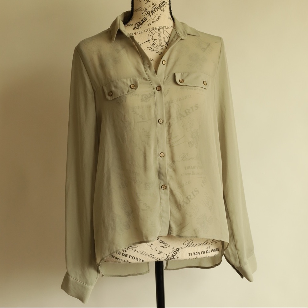 **!!SALE!!** Sheer olive blouse